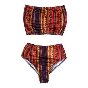 Mystic Apparel 1:11 the Label Tribal print matching Coord tube top set Size XS